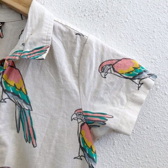 TEA COLLECTION Linen/ Cotton Blend Zipped Romper Size 5 - Picture 5 of 9